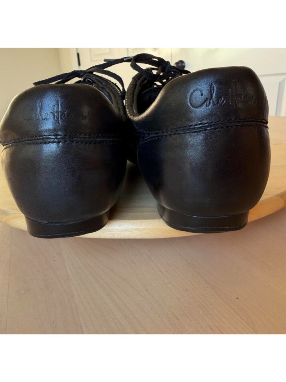 Cole Haan Nike Air Black Leather Oxford Shoes Women's 9B - Picture 2 of 7